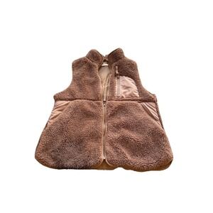 Maurice's Womens Size Medium Brown Soft Faux Fur Zipper Vest with Pockets